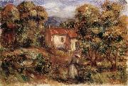 Woman Picking Flowers in the Garden of Les Collettes renoir